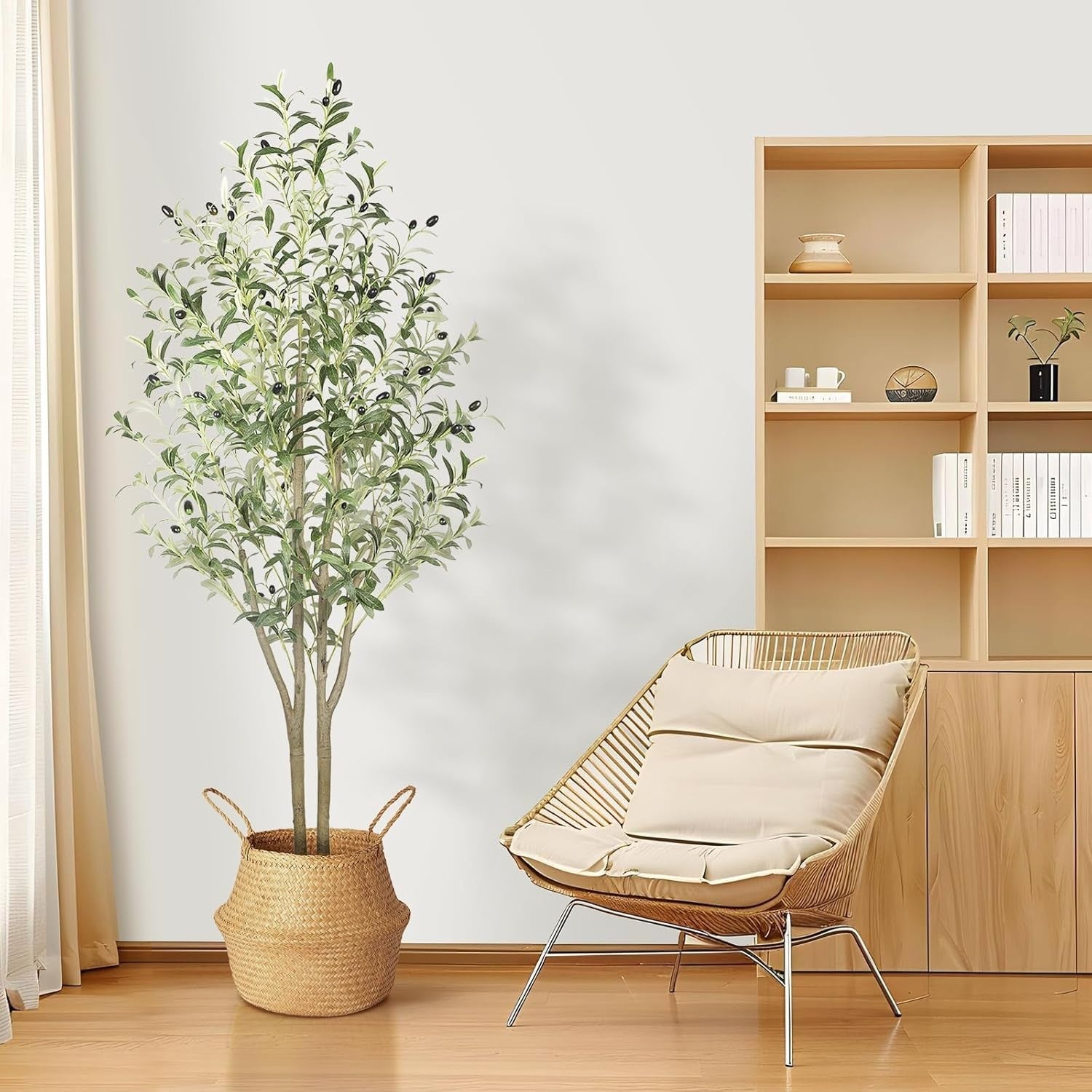 5ft Artificial Olive Tree with Pot Lifelike Leaves Indoor Outdoor Home Decor
