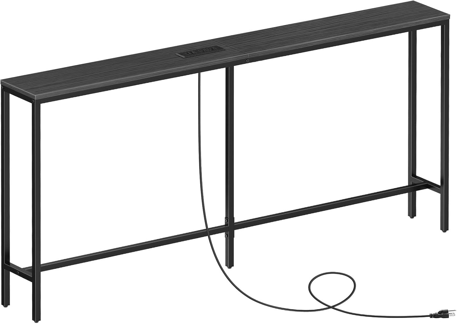 160cm Narrow Console Table with USB & Plug Sockets – Ideal for Hallway