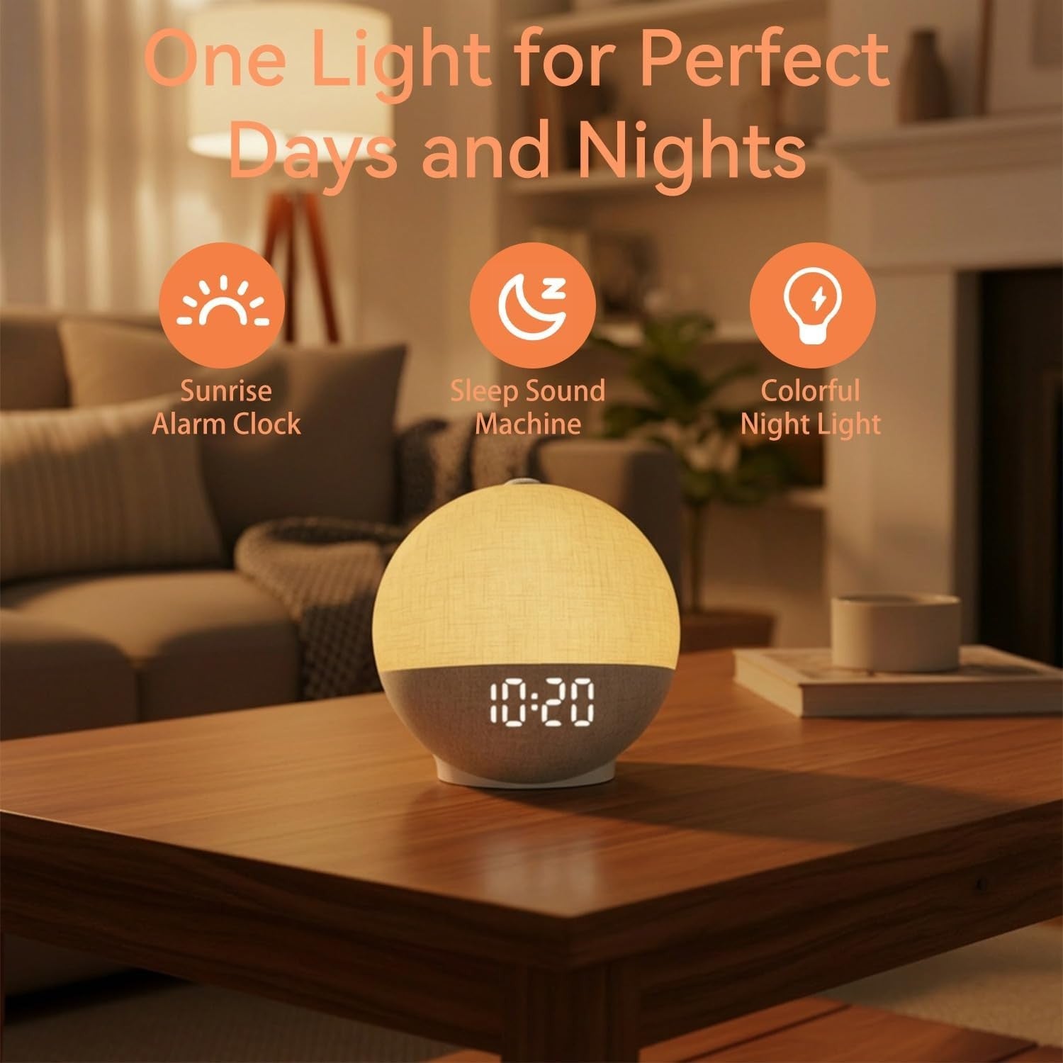 Sunrise Alarm Clock with Sound Machine Wake Up Light Bluetooth Speaker