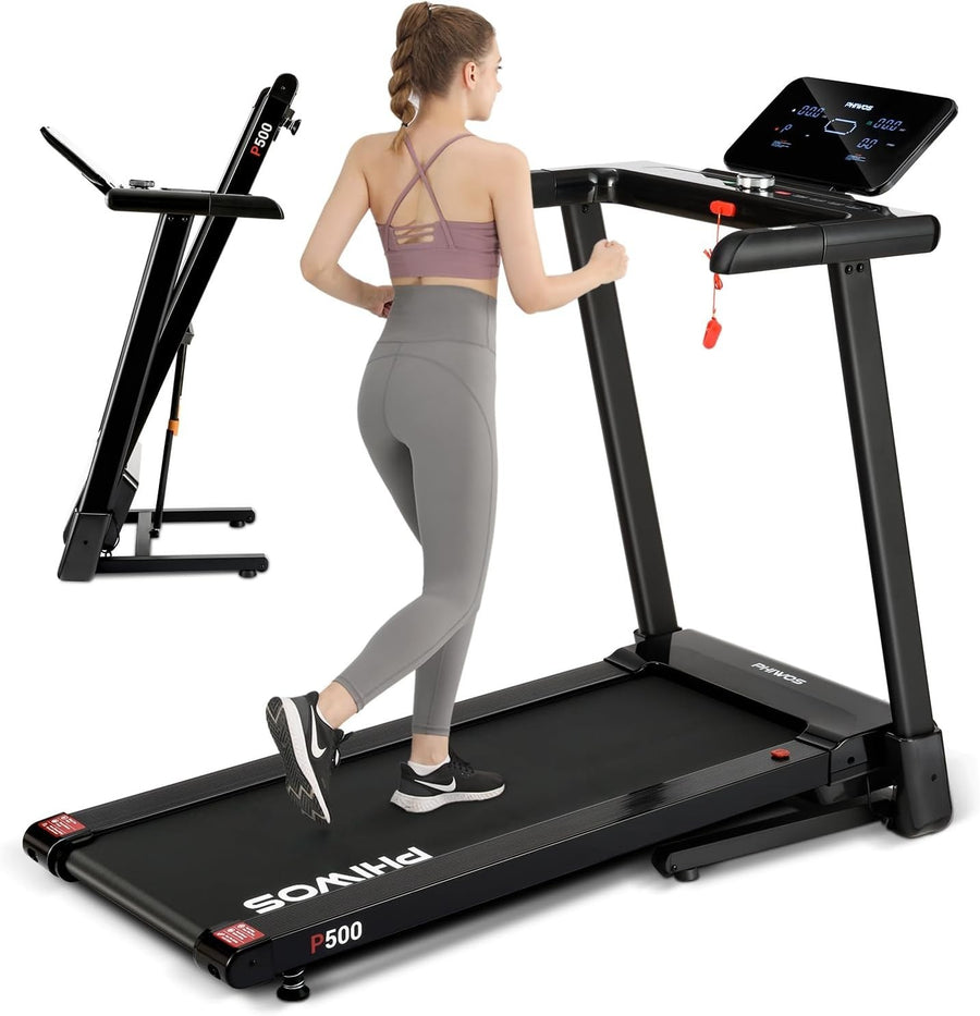 Folding Treadmill 12km/h Quiet Motor LED Display Bluetooth Wide Belt Home Gym
