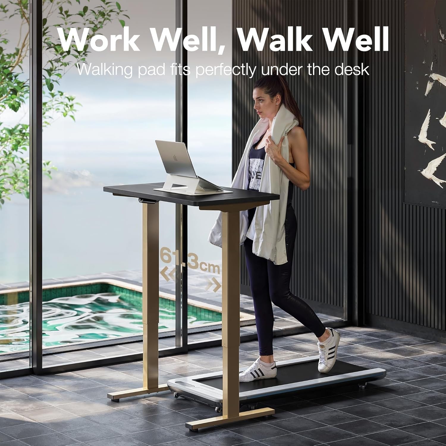 Electric Standing Desk Height Adjustable Stand Home Office Table 80x48cm