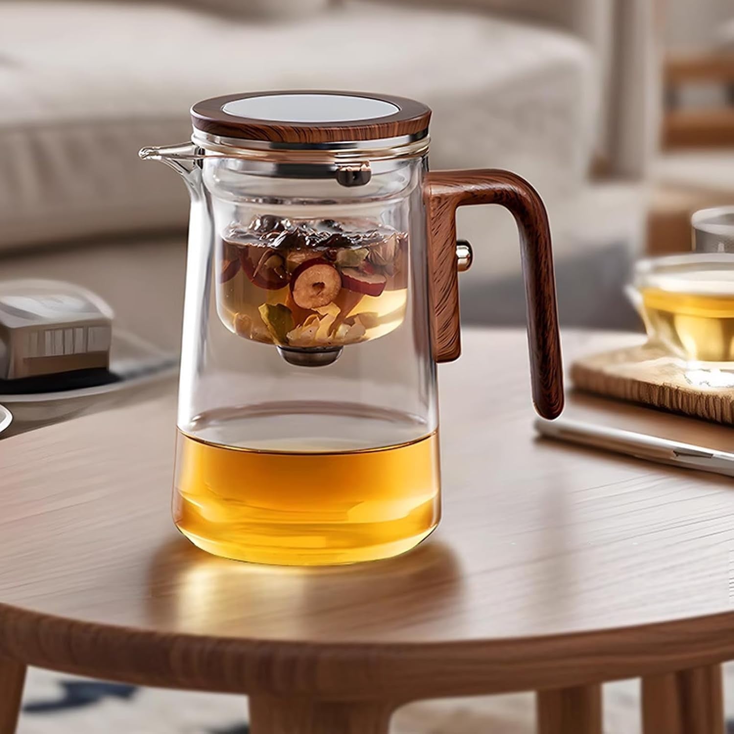 Glass Teapot with Infuser 800ml Tea Water Separation Tea Coffee Pot