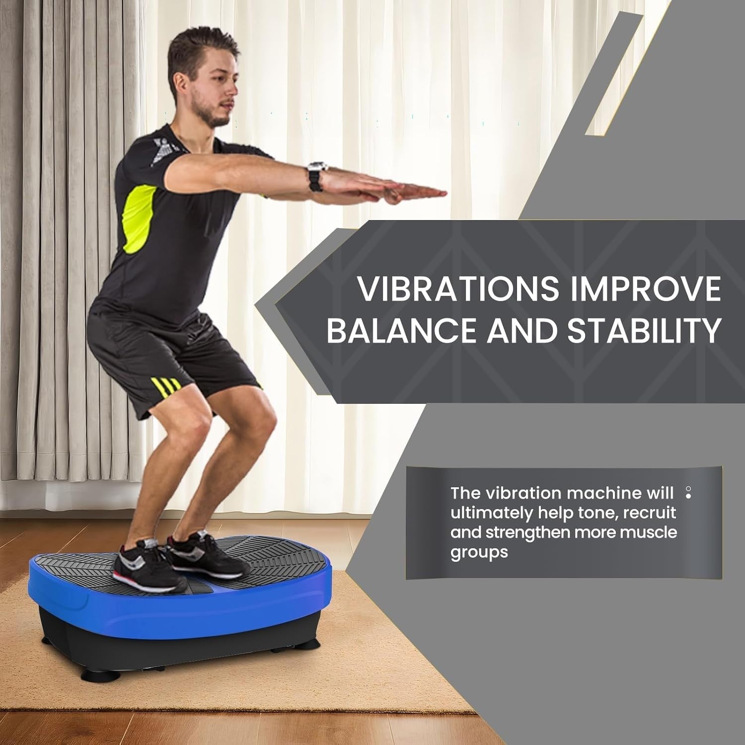Vibration Plate Exercise Machine 99 Speeds Pain Relief Home Use