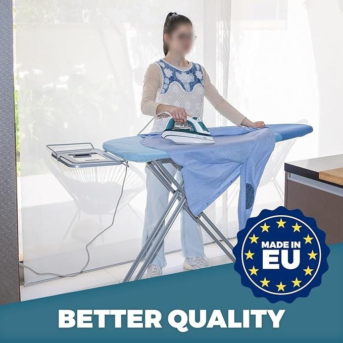 Extra Wide Ironing Board 130x48cm Heavy Duty Adjustable Professional