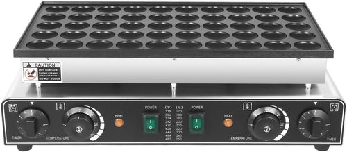 50-Hole Mini Dutch Pancake Maker | 1.7KW Electric Nonstick Commercial Griddle