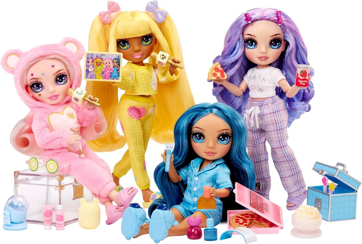 Pink PJ Party Doll 22cm Poseable Sleepwear Slippers Spa Set