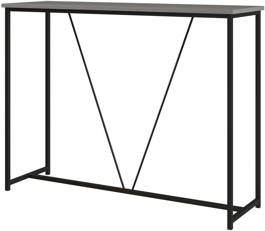 Space-Saving Slim Console Table with Metal Frame & Storage Shelf