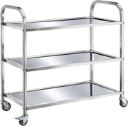 3 Tier Stainless Steel Kitchen Utility Cart Rolling Storage Trolley on Wheels