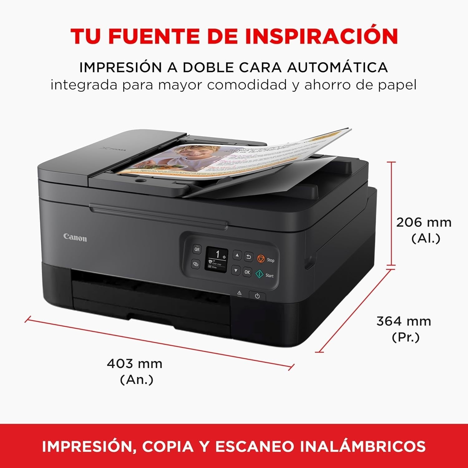 Wireless Colour All-in-One Printer Copy Scan Auto-Duplex ADF Black