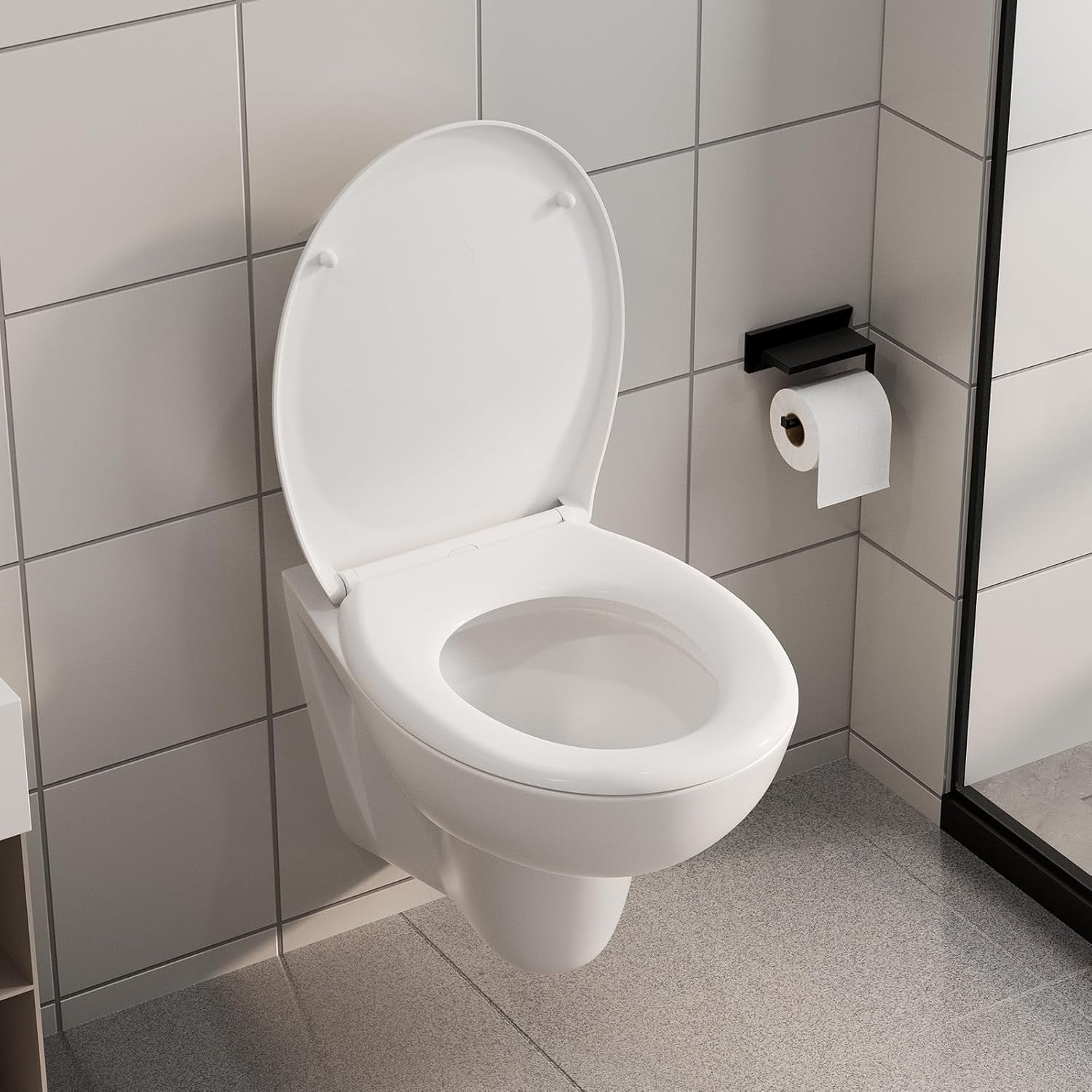 Premium O Shape Soft Close Toilet Seat White Quick Release Easy Clean 44.5x37cm
