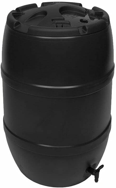 120L Black Garden Water Butt with Lockable Lid & Easy Twist Tap