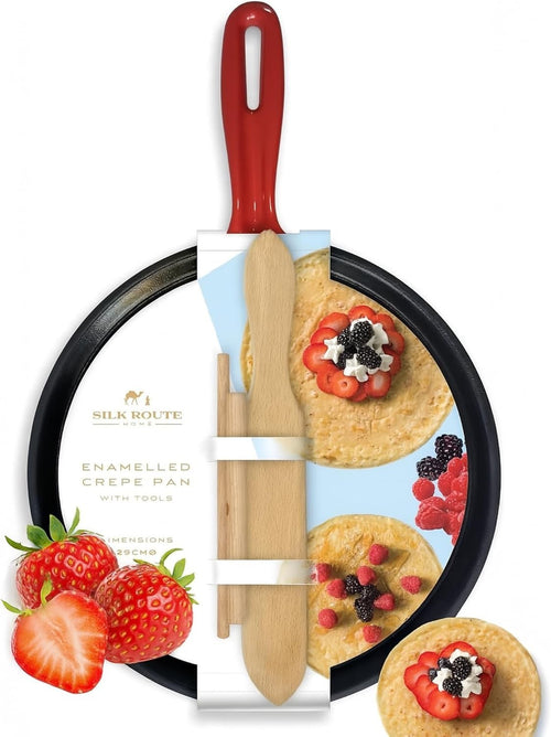 25 cm Cast Iron Crepe & Pancake Pan Non-Stick Pre-Seasoned Griddle