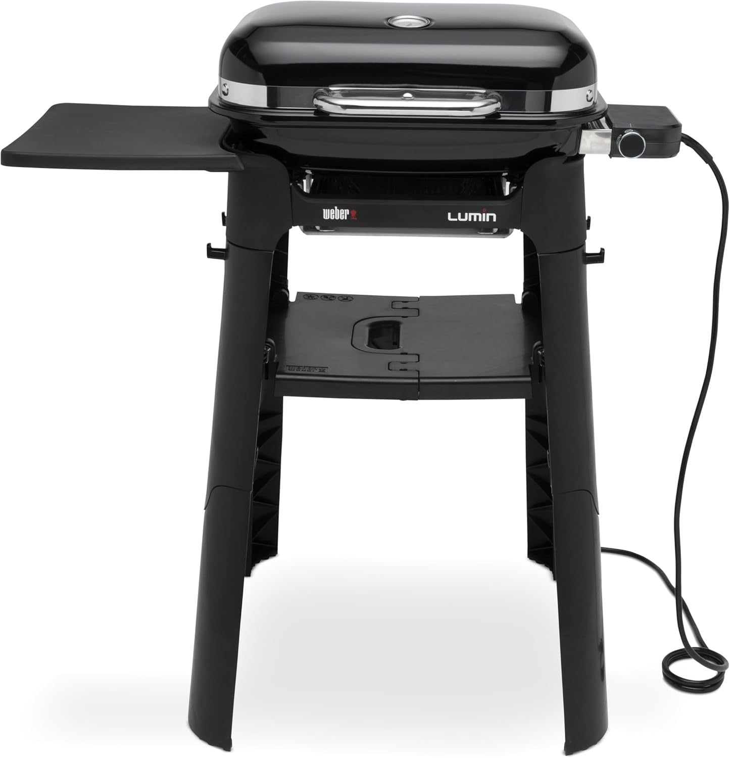 Portable Electric BBQ Grill with Stand High Heat Sear Smoke Steam Warm 43x32cm