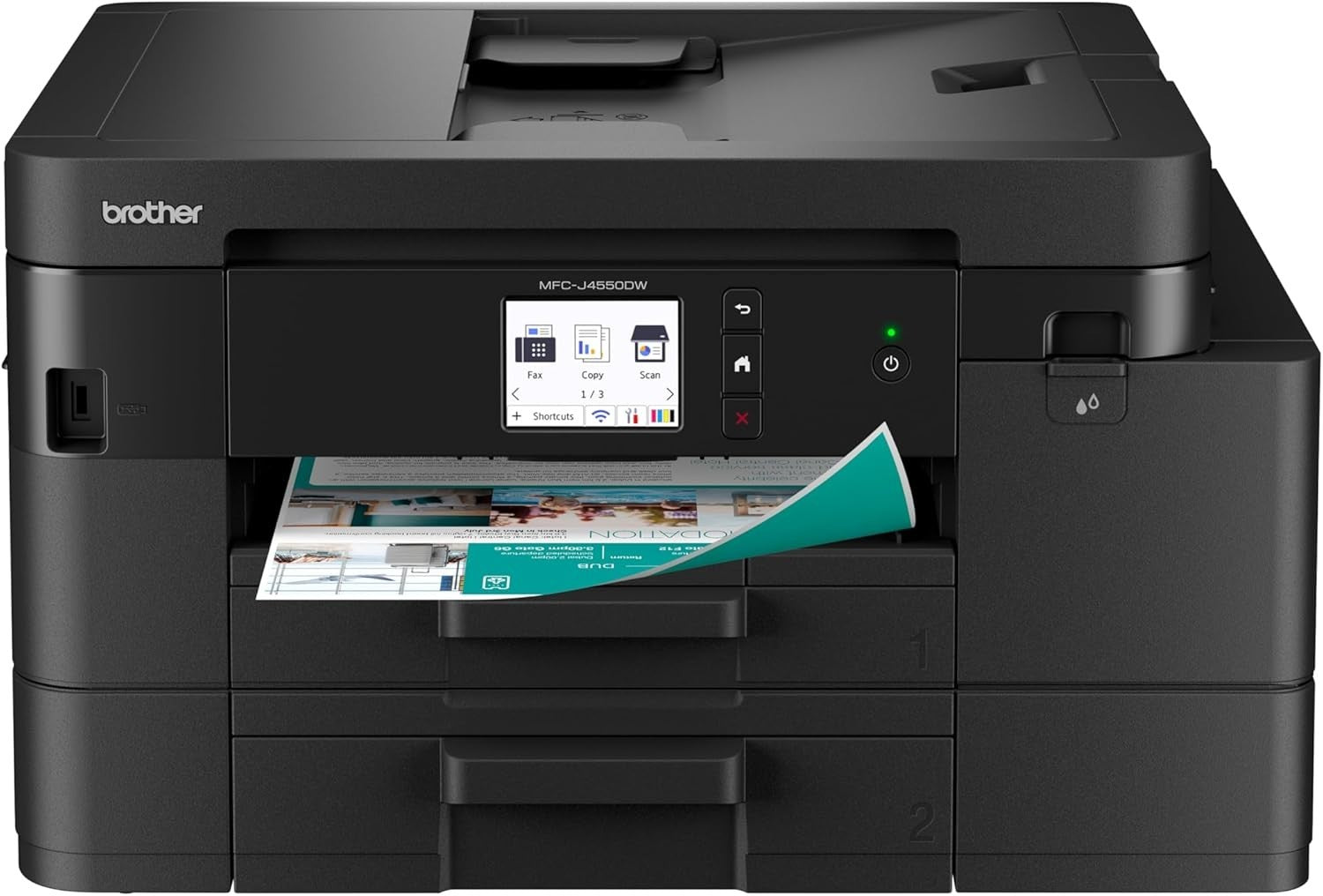 Wireless Colour Inkjet Printer A4 All-in-One Duplex Black Touchscreen