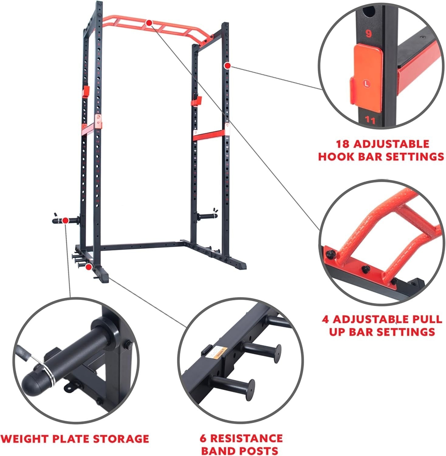 Heavy Duty Power Cage Strength Rack 450kg Capacity Home Gym Steel