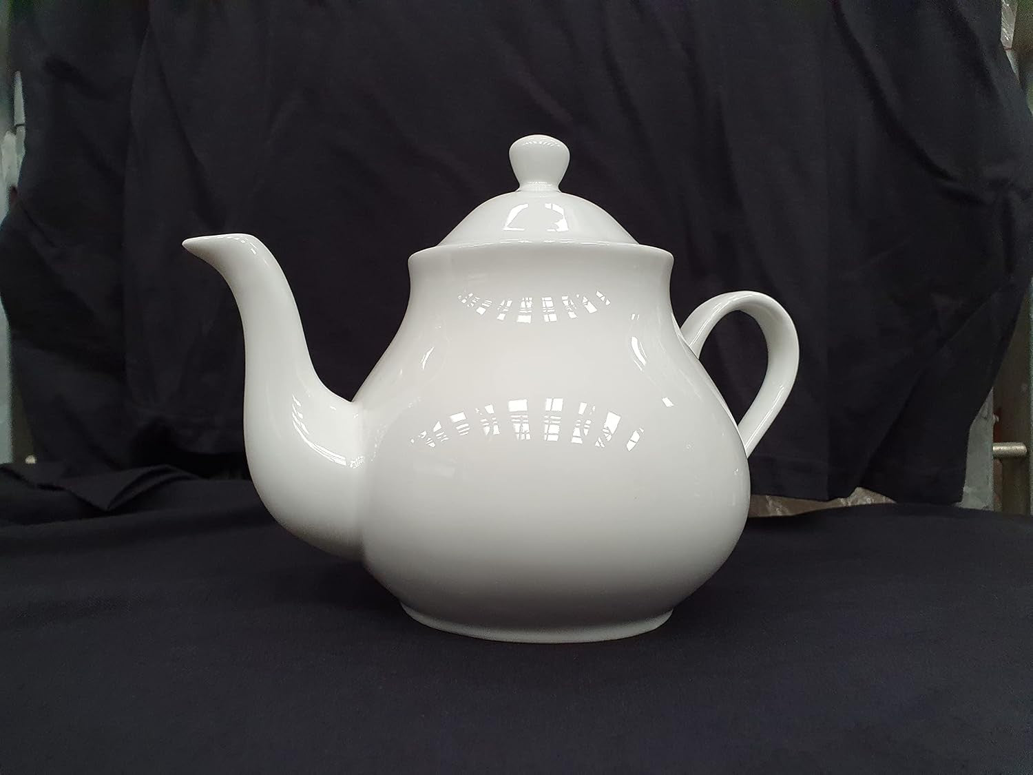 White Bone China Teapot 4 Cup Classic Tea Pot with Removable Lid