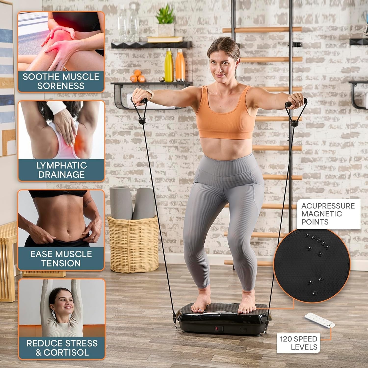 Hexaplate Vibration Fitness Platform 120 Levels 9 Programs Pain Relief