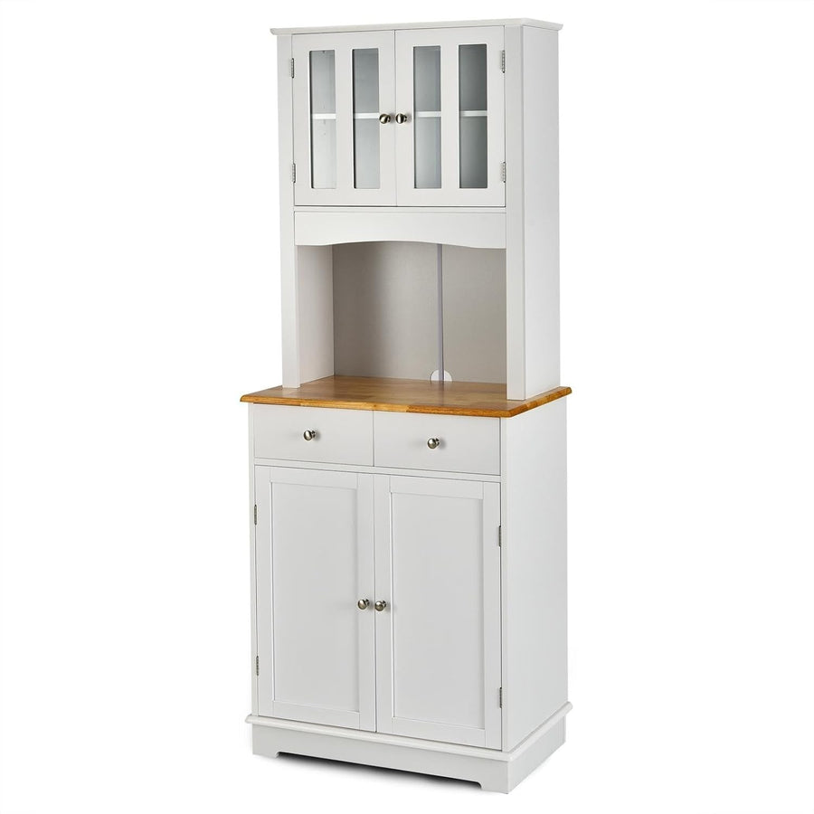 170cm Kitchen Cabinet with 4 Doors 2 Drawers Adjustable Shelves White