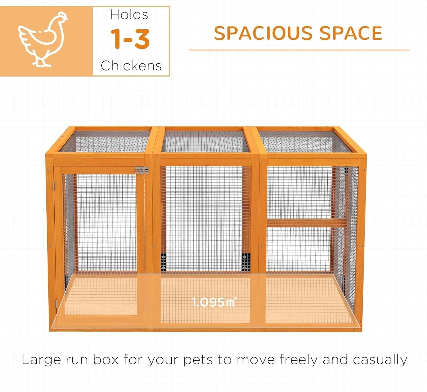 Wooden Chicken Coop Run 140cm Outdoor Hen House w Perches