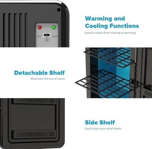22L Mini Fridge Cooler & Warmer | Portable, Adjustable Shelves, 30 Cans