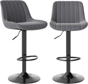 Adjustable Bar Stools Set of 2 Swivel PU Leather Counter Chairs