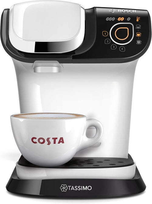 Pod Coffee Machine 1.3L Large Tank 1500W Fast Brew Auto Clean Compact White