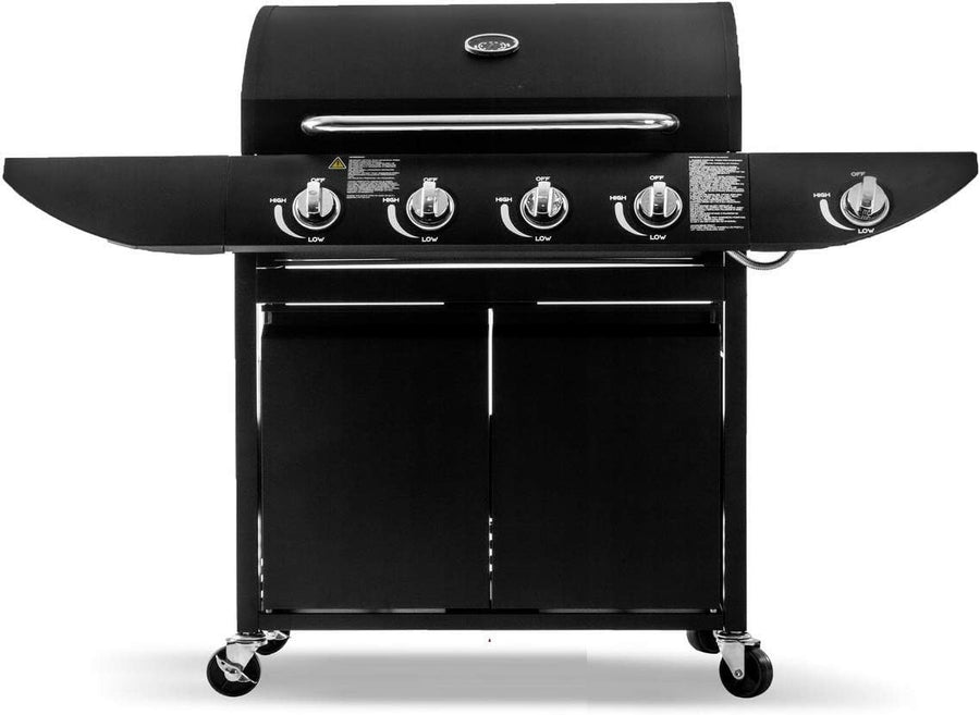 4+1 Gas BBQ Grill with Side Burner & Storage Cabinet | Outdoor Garden Barbecue