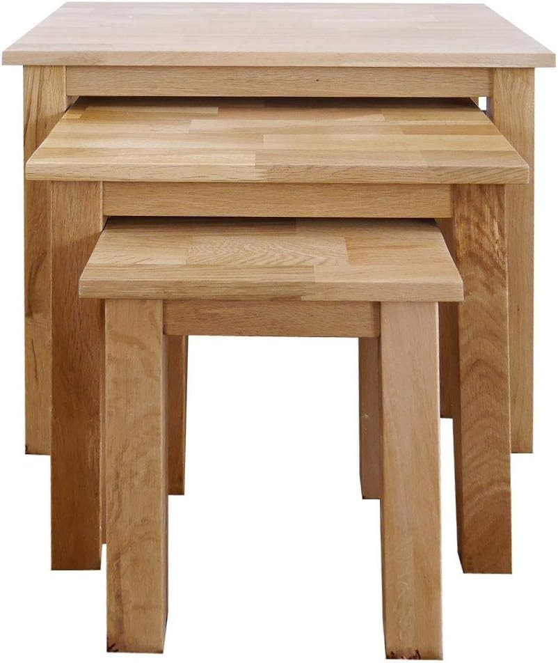 Natural Oak Wood Side Table Nightstand Bedside End Table Lacquered Finish