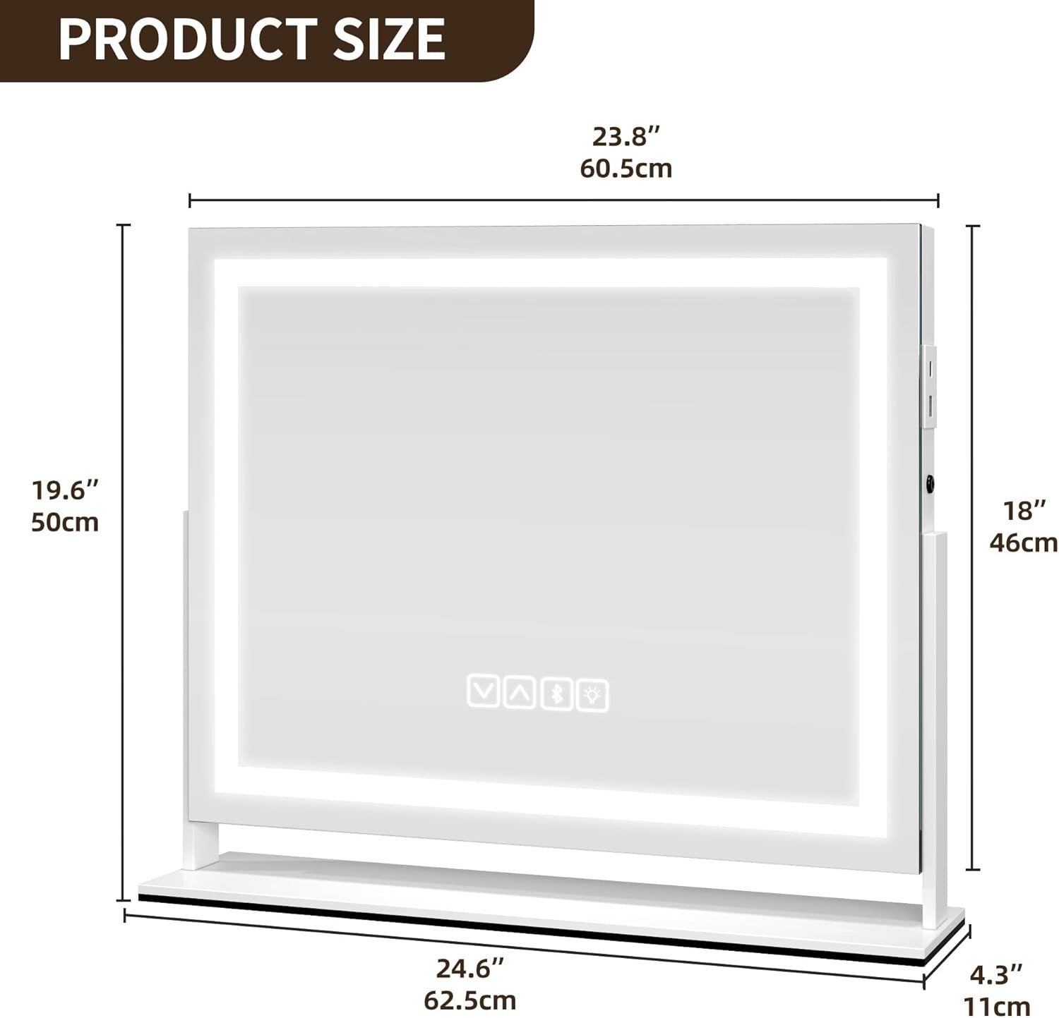 Hollywood Vanity Mirror LED Bluetooth Speaker USB Wall/Table Mount