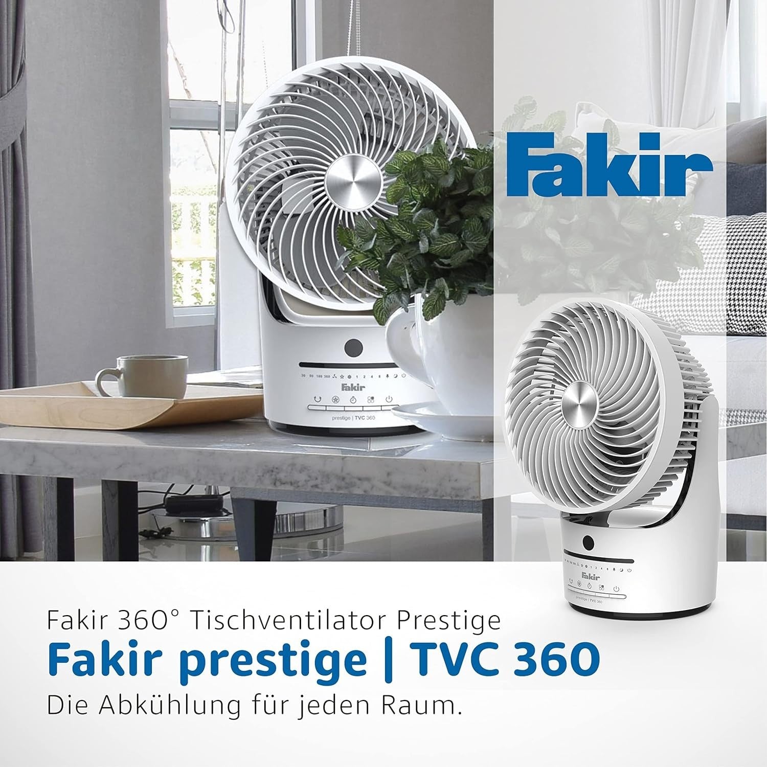 360° Oscillating Table Fan 3-Speed Remote Control Adjustable Tilt Quiet Cooling