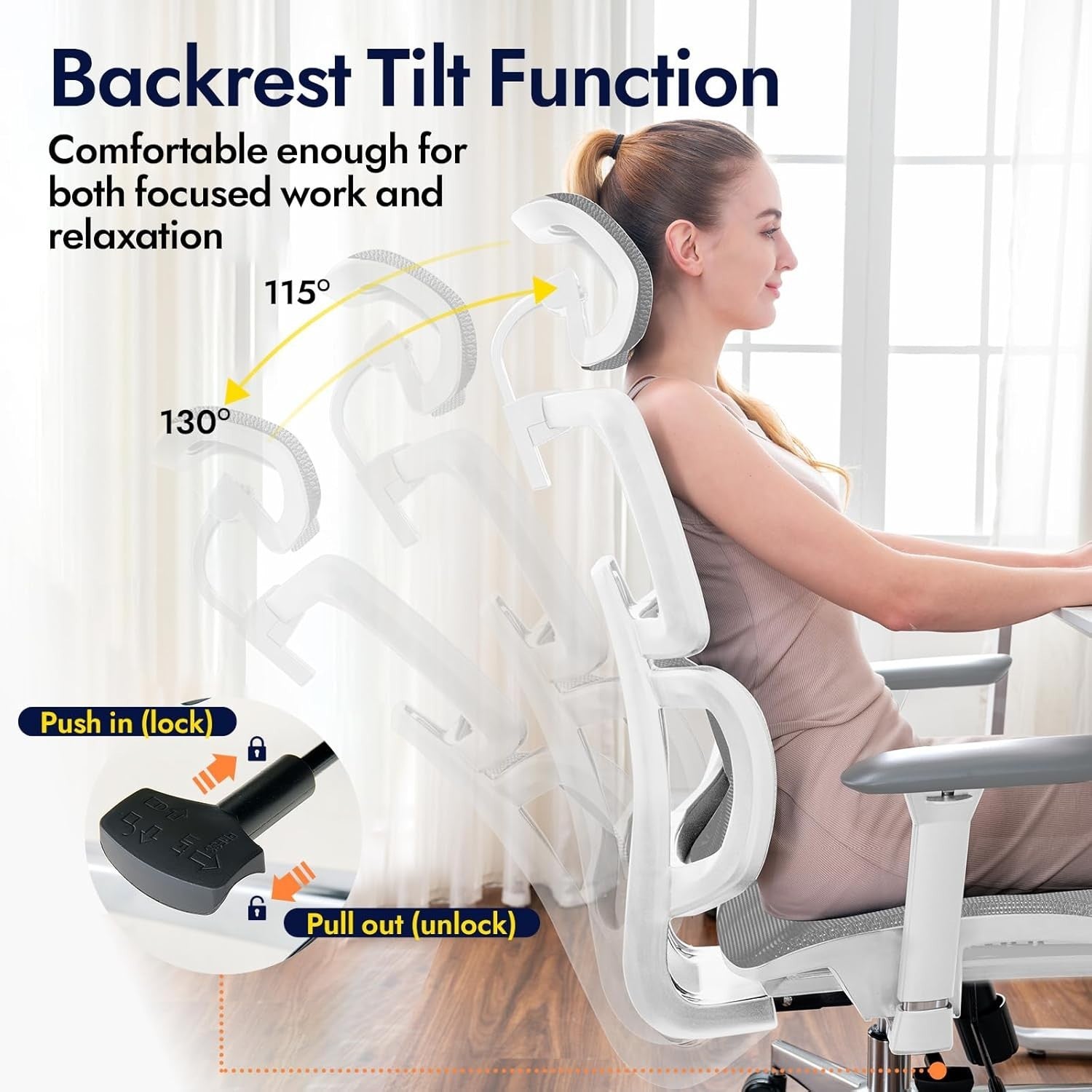 Oversized Ergonomic Office Chair Mesh Back Support Reclining Big Tall Desk Seat