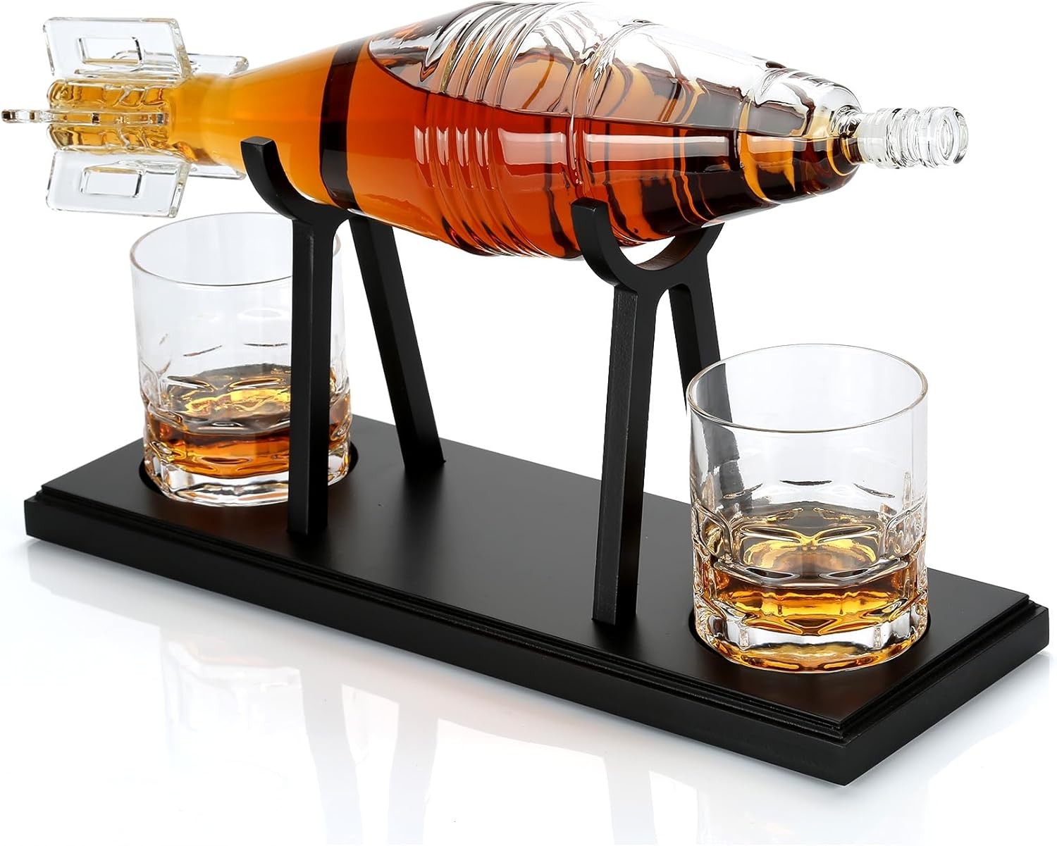 Whiskey Decanter Set 750ml Bottle Holder with 2 Glasses | Luxury Bar Gift Men