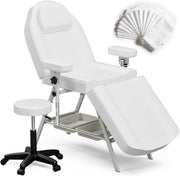 Adjustable 3-Section Salon Beauty Tattoo Bed Rotating Armrests Esthetician