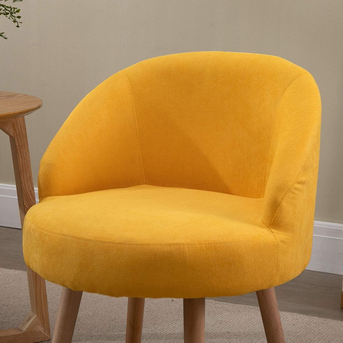 Set of 2 Yellow Linen Tub Chairs Lounge Side Armchairs