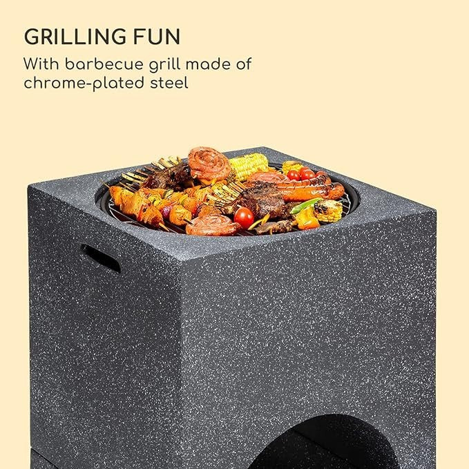 Portable Outdoor Fire Pit with BBQ Grill Garden Patio Heater 50cm