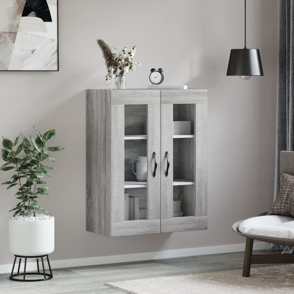 Wall-Mounted Grey Sonoma Cabinet with 3 Doors – Modern Compact Storage