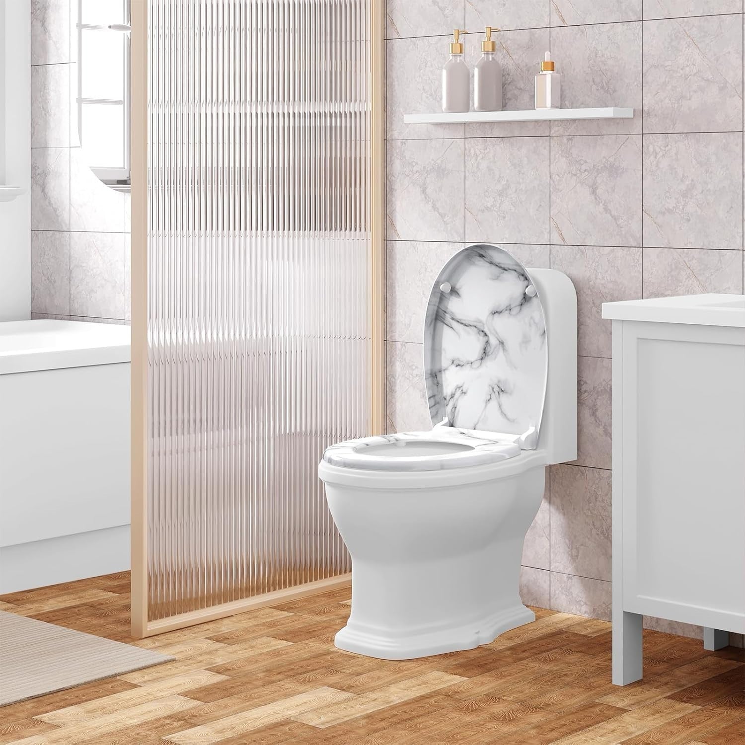 Soft Close Toilet Seat Quick Release O-Shape Duroplast 175kg Load Capacity