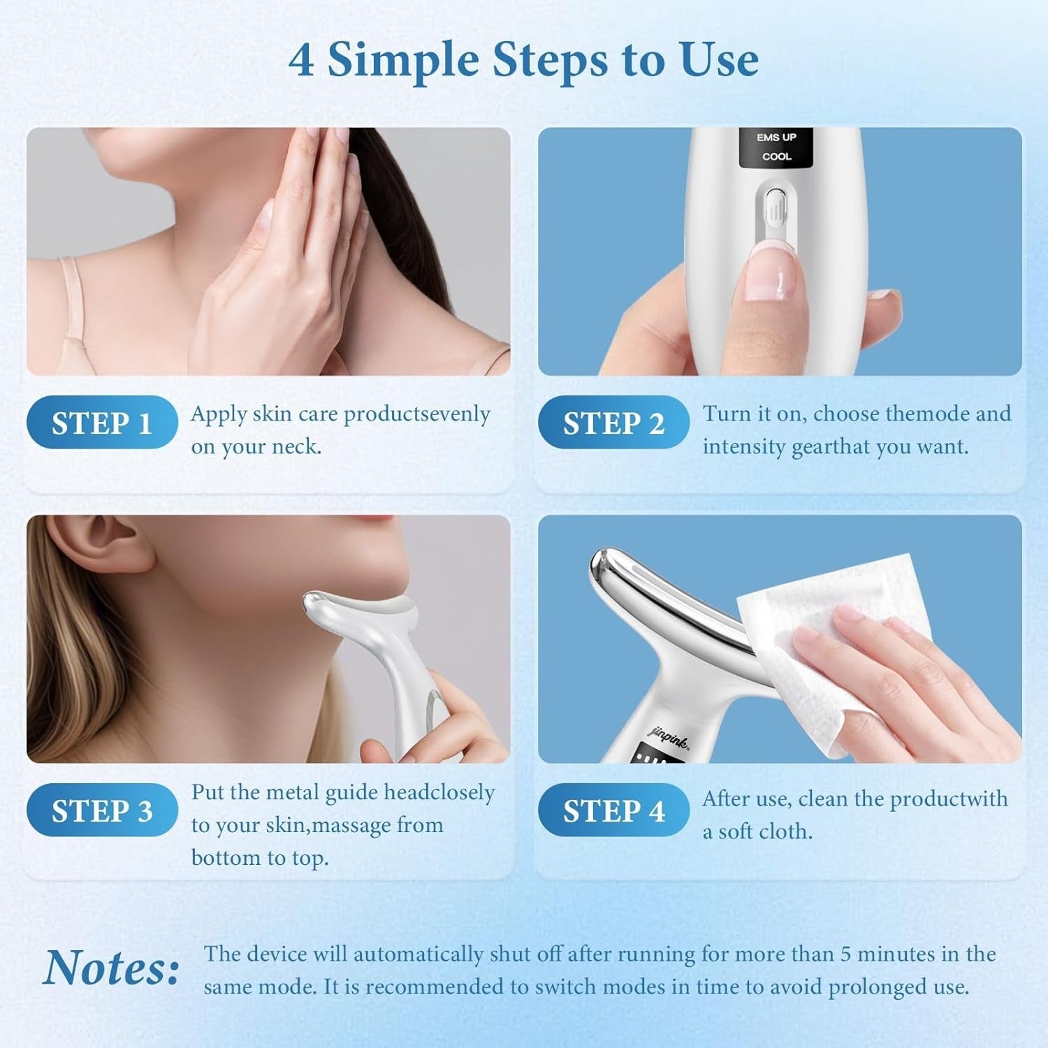 EMS Face Lifting Massager Hot Cold LED Anti Wrinkle Tool
