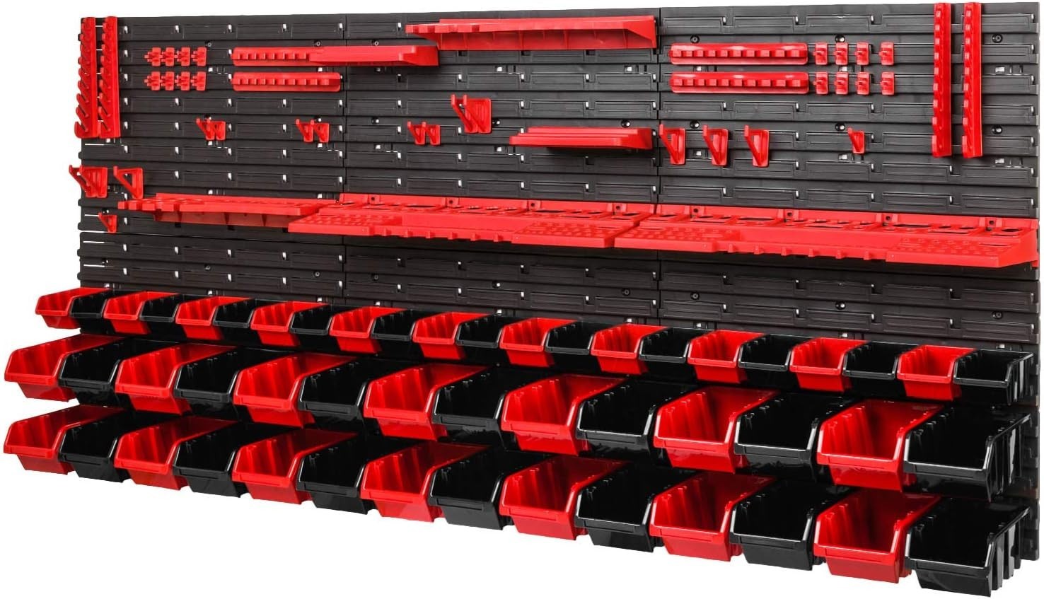 Heavy Duty Tool Wall Storage System With Bins Holders Modular Garage Kit
