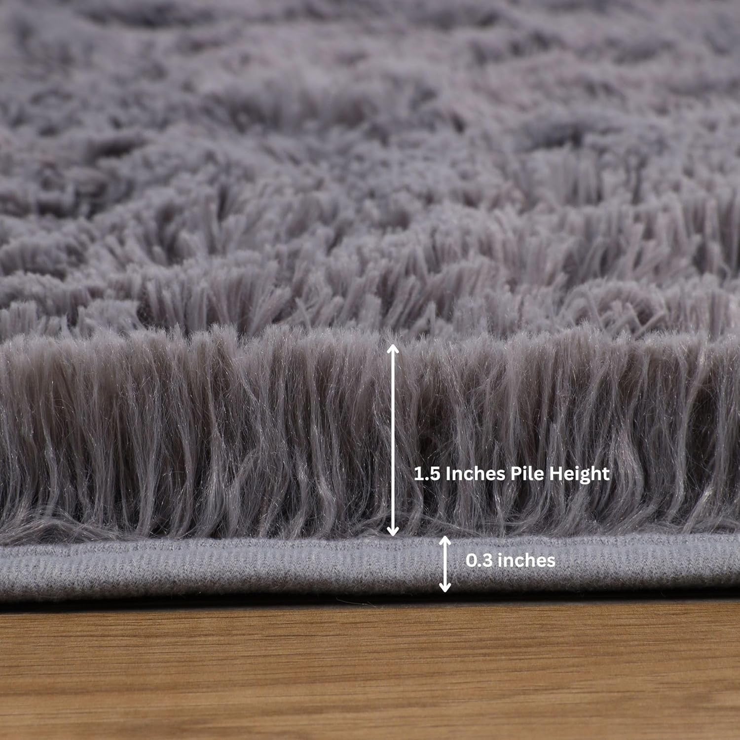 Grey Shaggy Rug 160x230cm Soft Thick Fluffy Non-Slip Large Bedroom Carpet