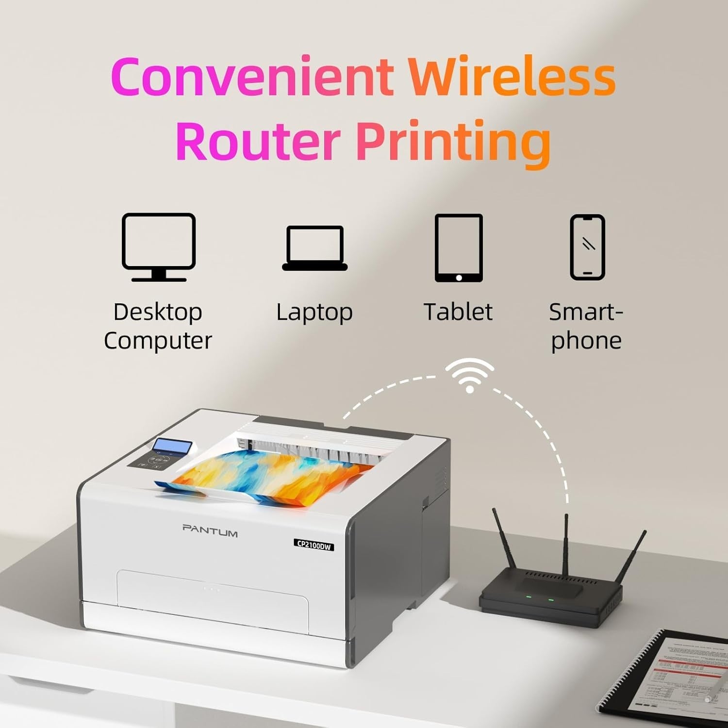 Wireless Colour Laser Printer White A4 20ppm Duplex USB Wi-Fi Ethernet