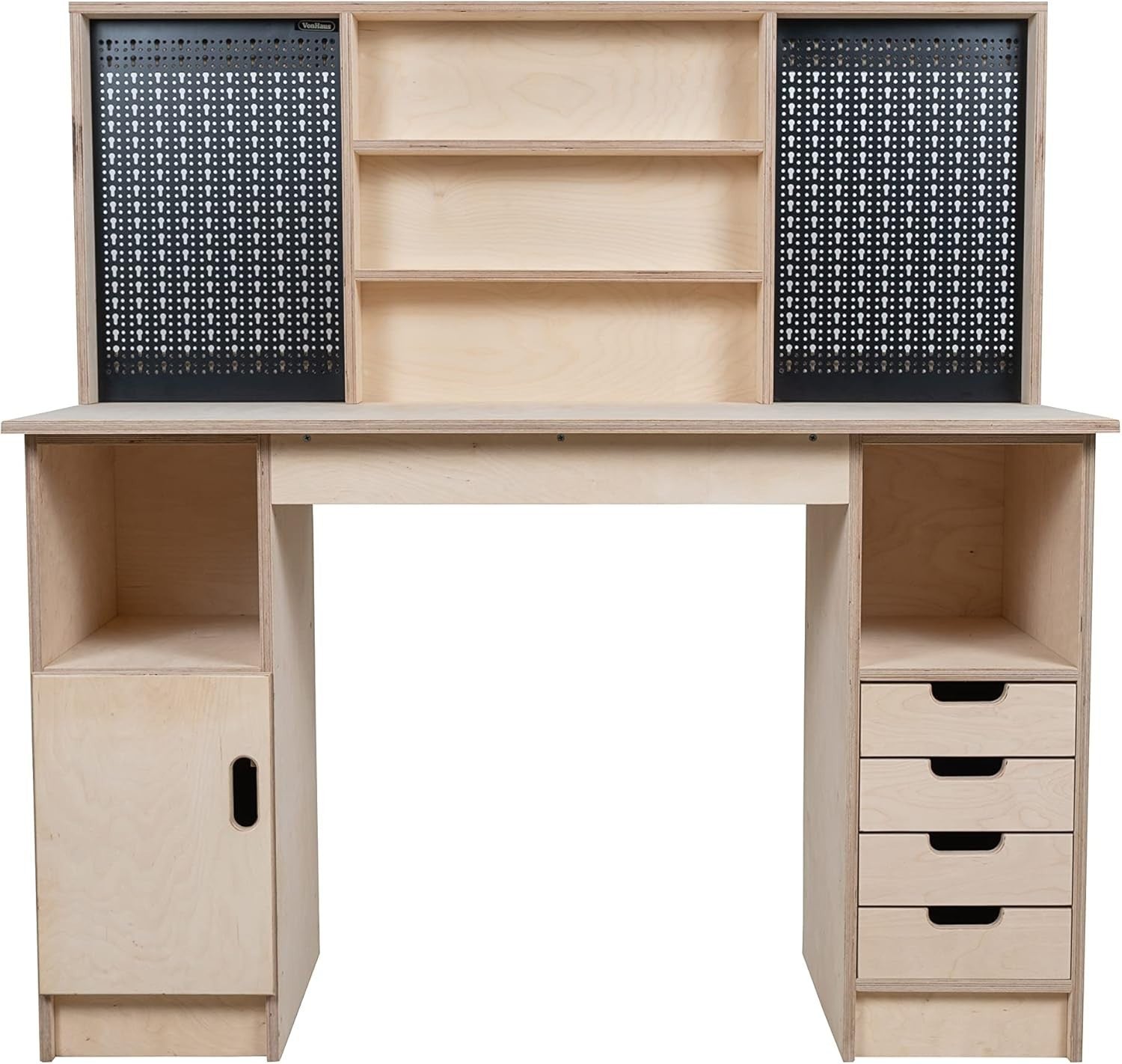 Olympus 3.4 Wooden Workbench with Storage Cabinet & HD Pegboard – Heavy Duty 5ft