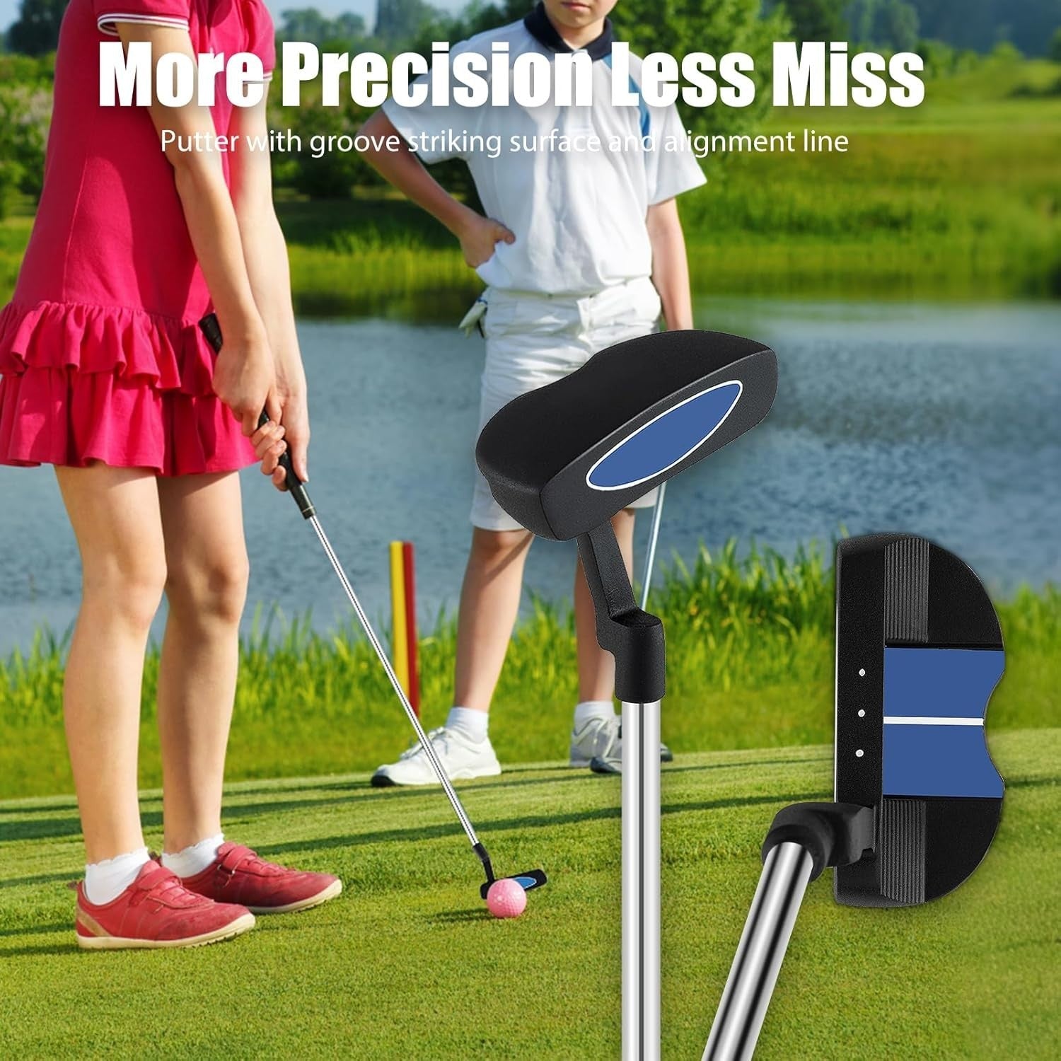 Kids Right Hand Golf Club Set Age 8–10 Fairway Irons Putter Stand Bag