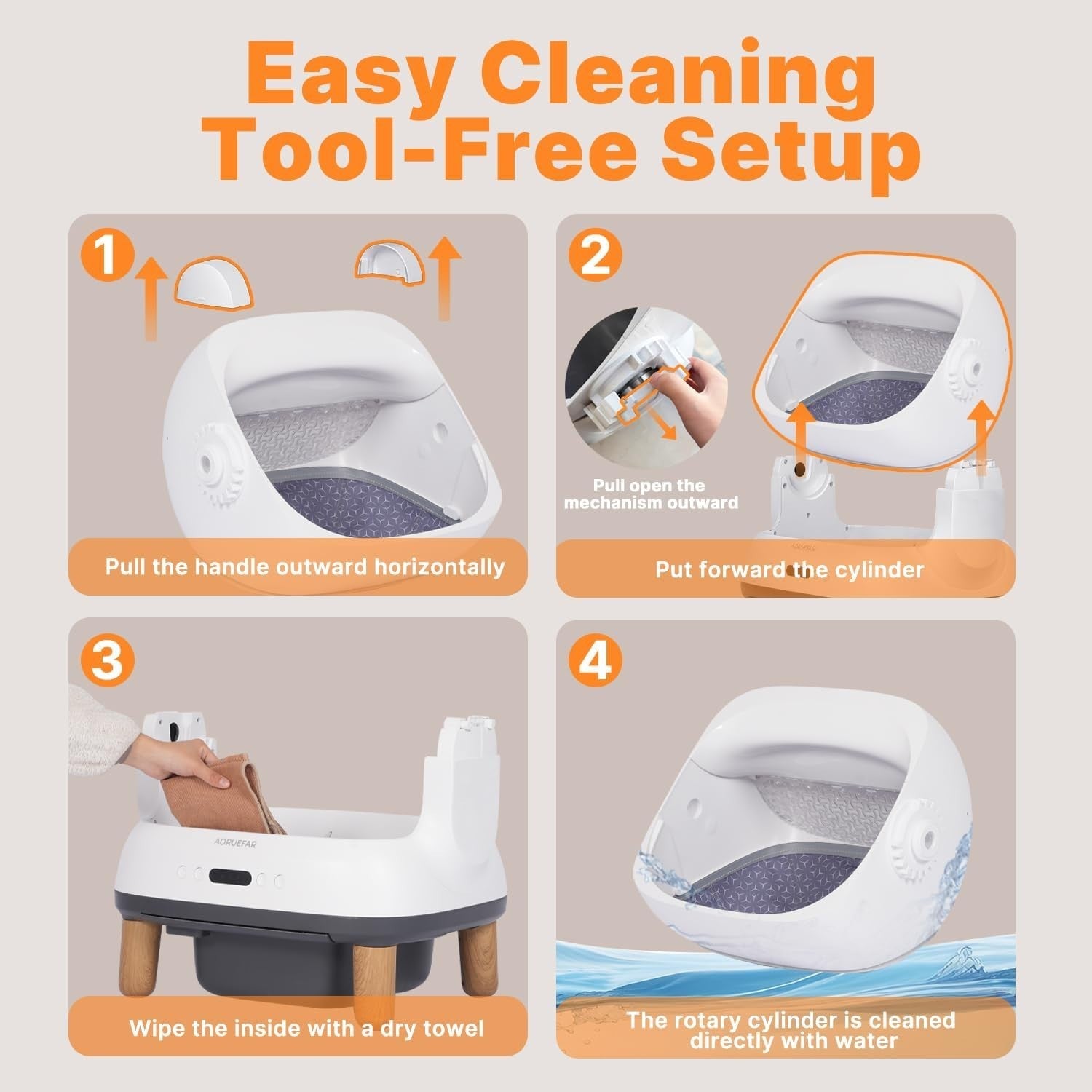 Self Cleaning Cat Litter Box WiFi App Control Odor Control XL Tray