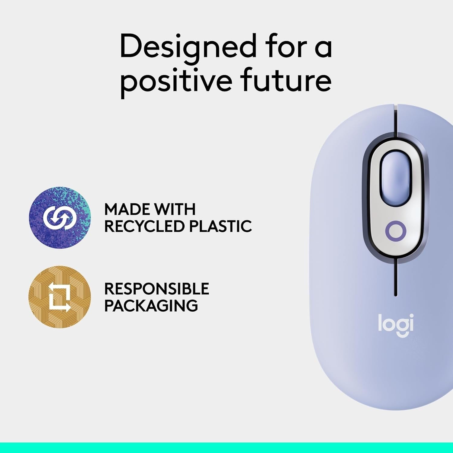 Compact Wireless Bluetooth Mouse Quiet Click Multi Device Lilac