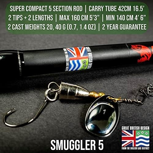 Smuggler 5 Travel Fishing Rod – Super Compact, Spin & Fresh/Saltwater