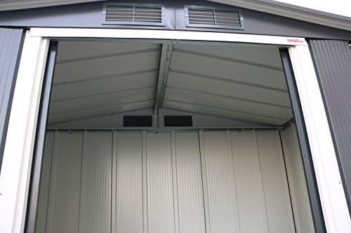 Metal Garden Storage Shed 6x4ft Waterproof Outdoor Tool & Bike Shed Anthracite
