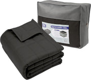 Black Cotton Weighted Blanket 8kg 150x200cm for Stress Relief with Bag