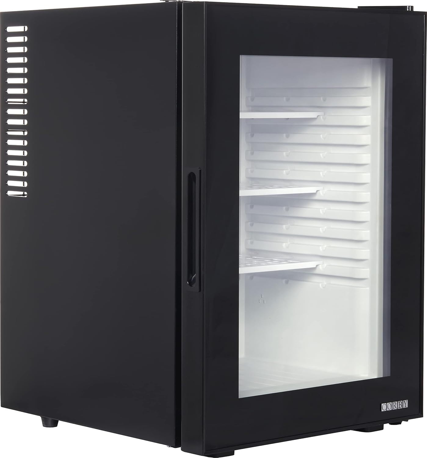 40L Black Corby Eton Mini Fridge Glass Door Tabletop Cooler LED