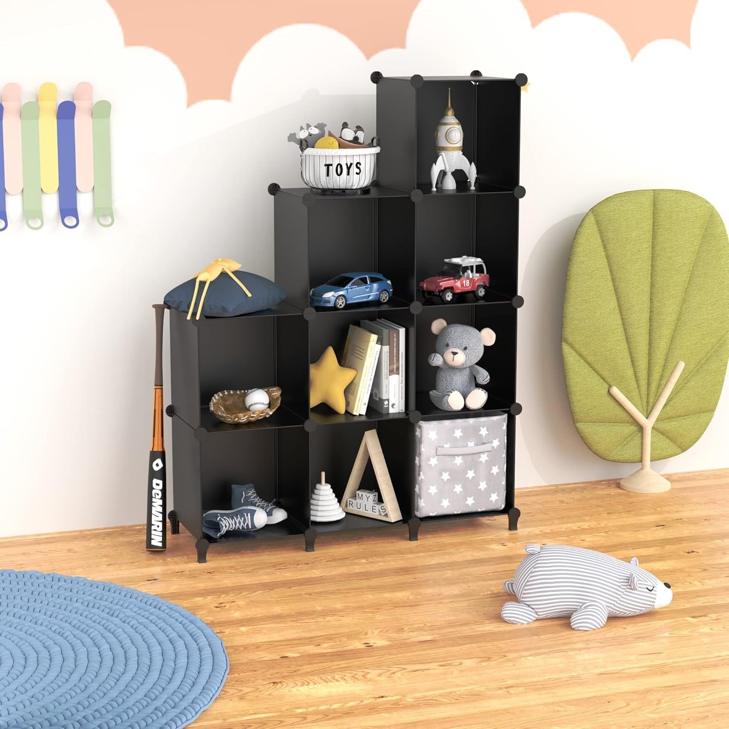 9-Cube Storage Unit Bookshelf – Modular DIY Shelves for Clothes, Toys, Books